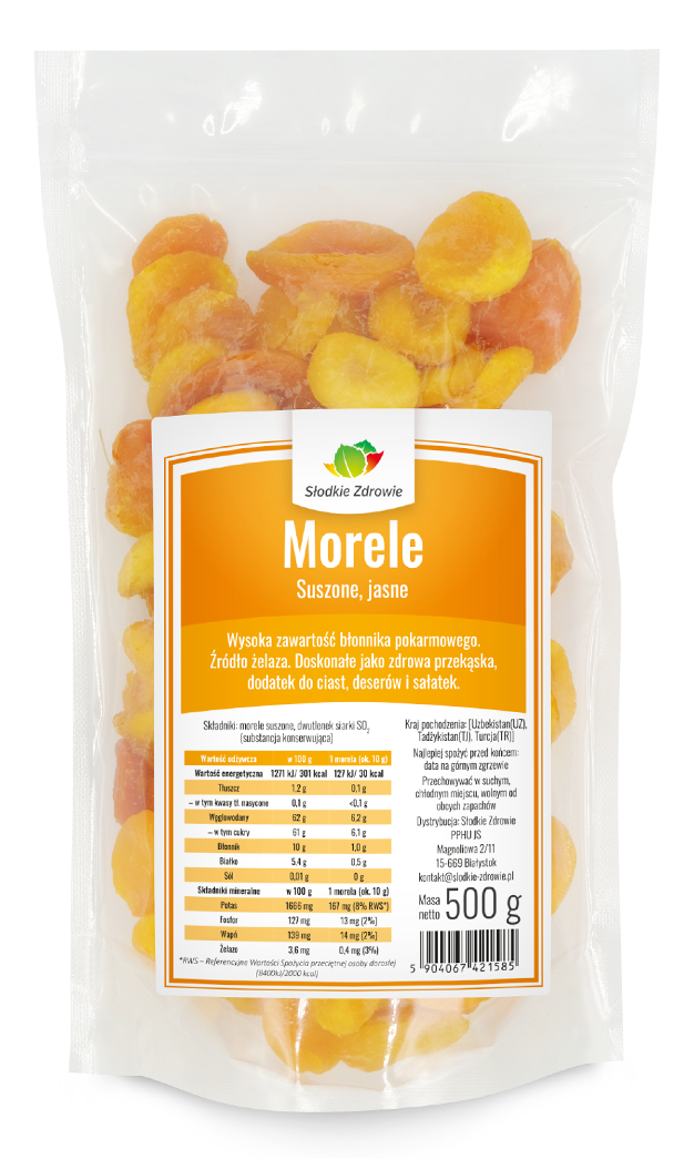 Morele suszone - jasne - 500g